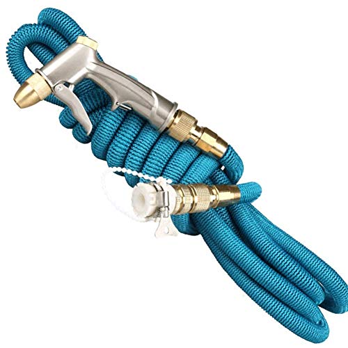 Wlylyhjy Expandable Flexible Garden Hose, Pvc Jet Water Pipes Solid Brass Hose Fittings Spray Gun Green Plastic Silicone Water Pipes Accessories
