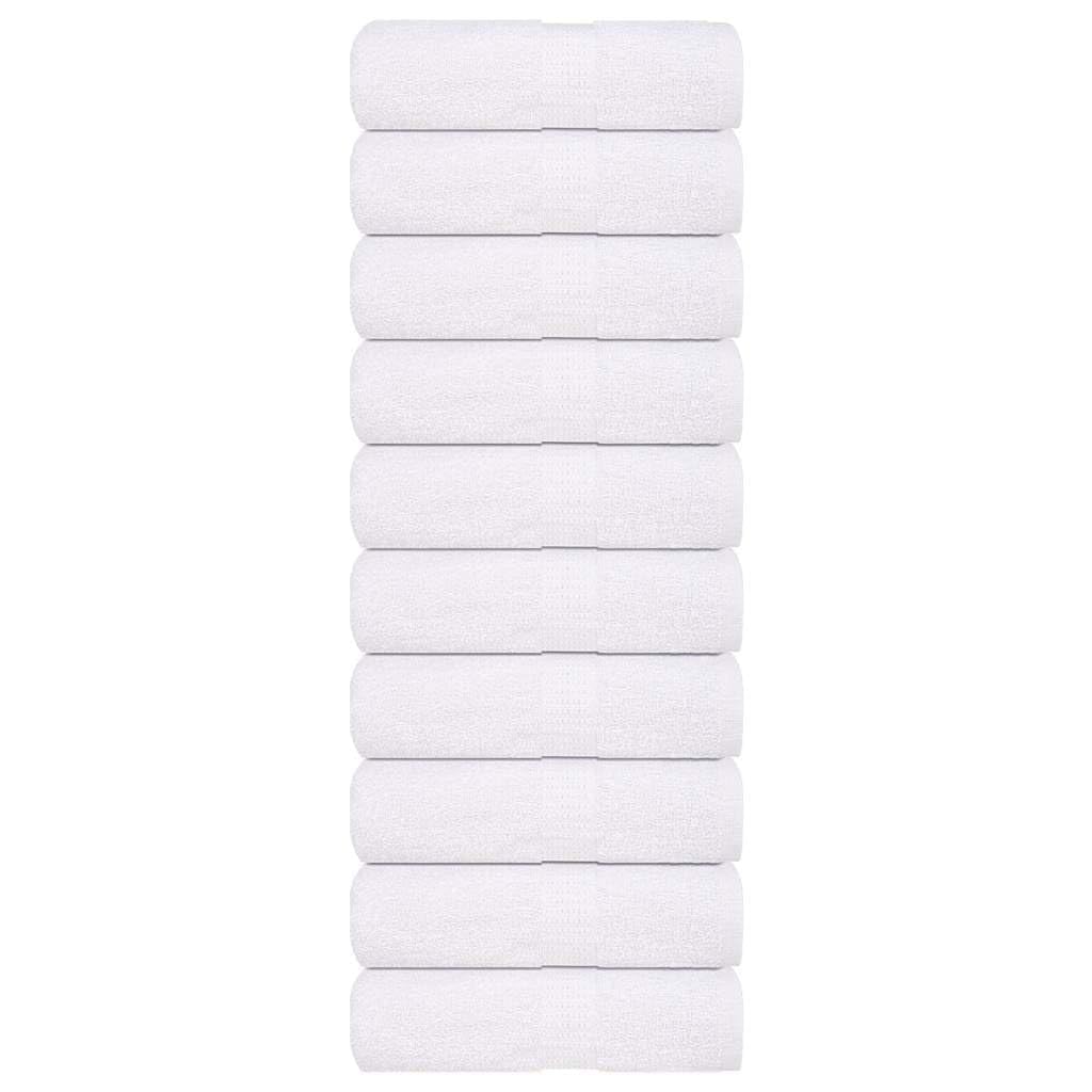 Toallas de invitados, 50 unidades, color blanco, 30 x 50 cm, 360 g/m², 100 % algodón, con trabilla, certificado Öko-Tex, toallas absorbentes para el hogar y el comercio, versátiles