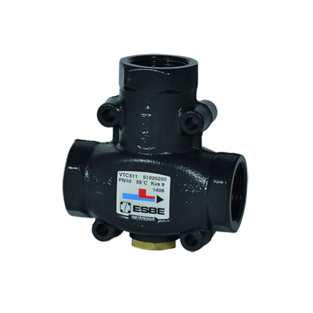 Válvula anticondensación para termostufe 'vtc511' mezclador térmico con cuerpo y tapa de fundido sferoidale. Usan para cargar de modo efficiente I Depósitos de Accumulo, proteggendo Le termostufe de Temperature de retorno Troppo bajas. El manteniment