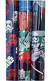 Star Wars Force Awakens Gift Wrapping Paper 3 Assorted Rolls Storm Troopers, Kylo Ren, Mutli-Character