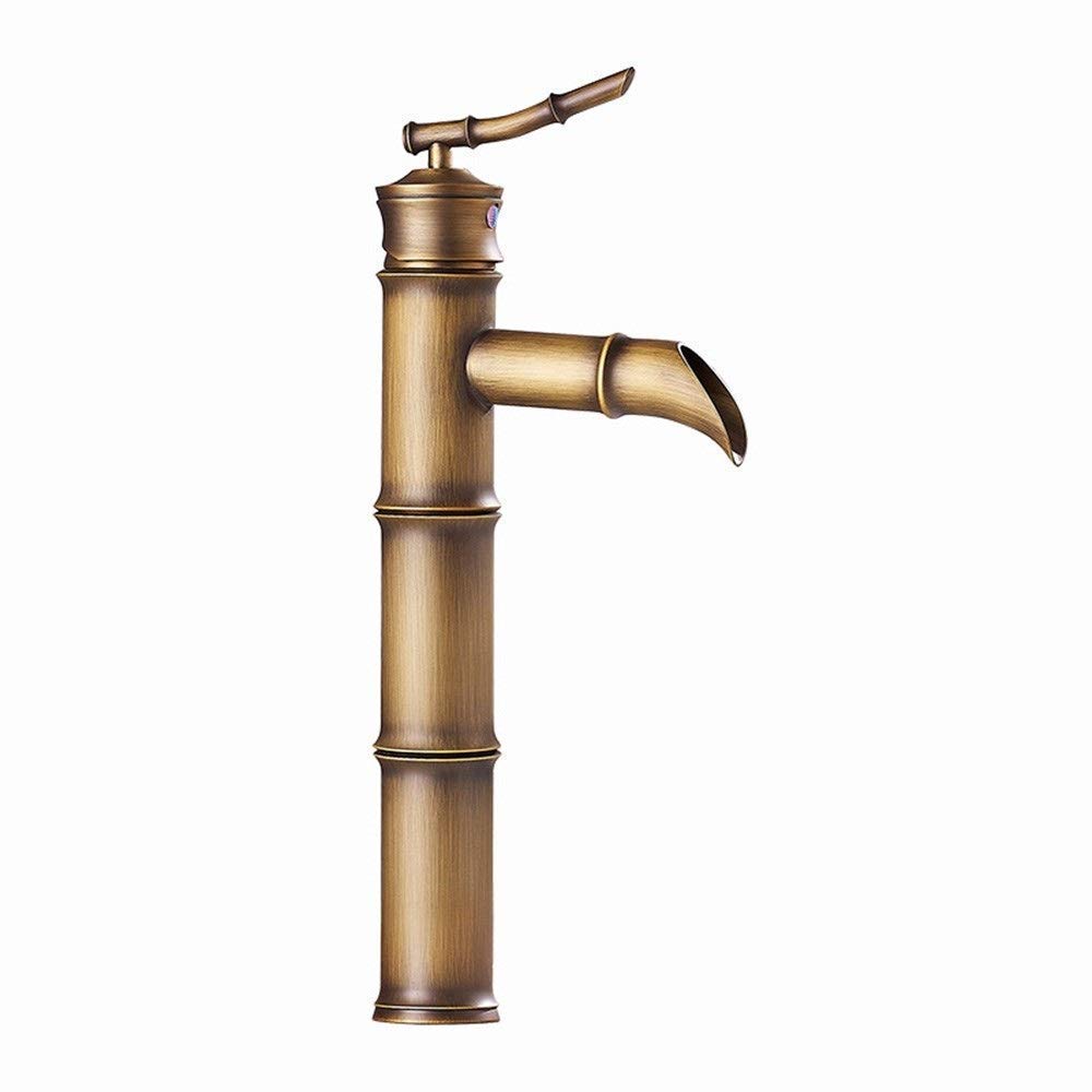 Rubinetto Miscelatore, Ottone Cromato bambù Spazzolato Cucina Fuller Rubinetto Beccuccio Alto Miscelatore Lavabo Rame Pieno Rubinetto Lavandino Lavandino Rubinetto Acqua Calda Fredda Comfortable