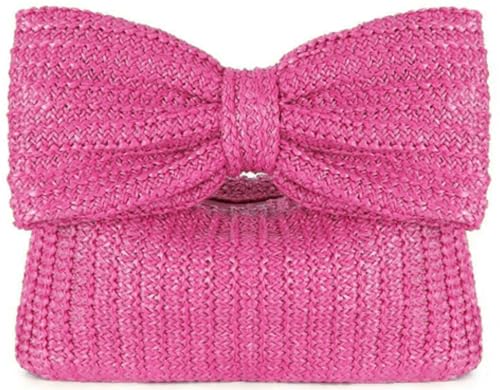 Women Bow Purse Summer Straw Woven Clutch Bag Handbags Vacation Beach Tote Formal Party Wedding 2025 New