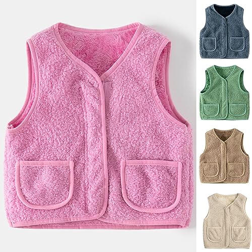 Toddler Children Girls Boys Solid Warm Thick Spring Winter Sleeveless Vest Clothes Coat Zipper Toddler Winter Clothes4