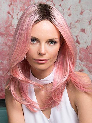 Pink Promise Wig - Hairdo Wigs 13" Long Pink with Dark Roots Tru2Life Heat Friendly Synthetic Flat Iron Curly Blow Dry Bundle MaxWigs Hairloss Booklet