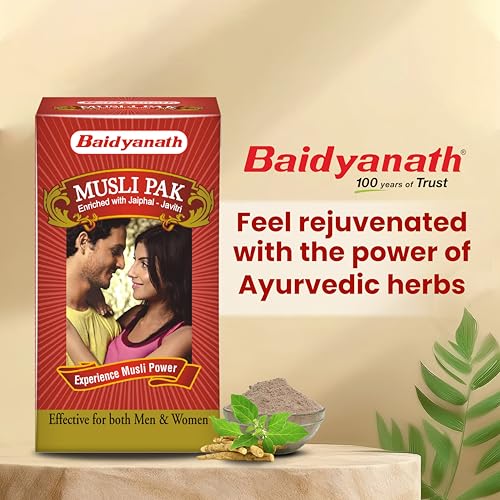 Image of BAIDYANATH AYURVED Musli Pak - Made with Pure Safed Musli for Strength and Vitality - 250 G Powder (Pack of 2)