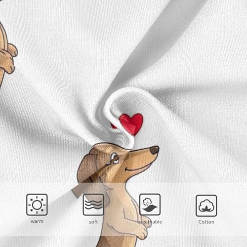 Toddler Underwear Floral 2t Cotton Panties for Girl Funny Underpants Briefs Cute Cartoon Dachshunds Heart White3