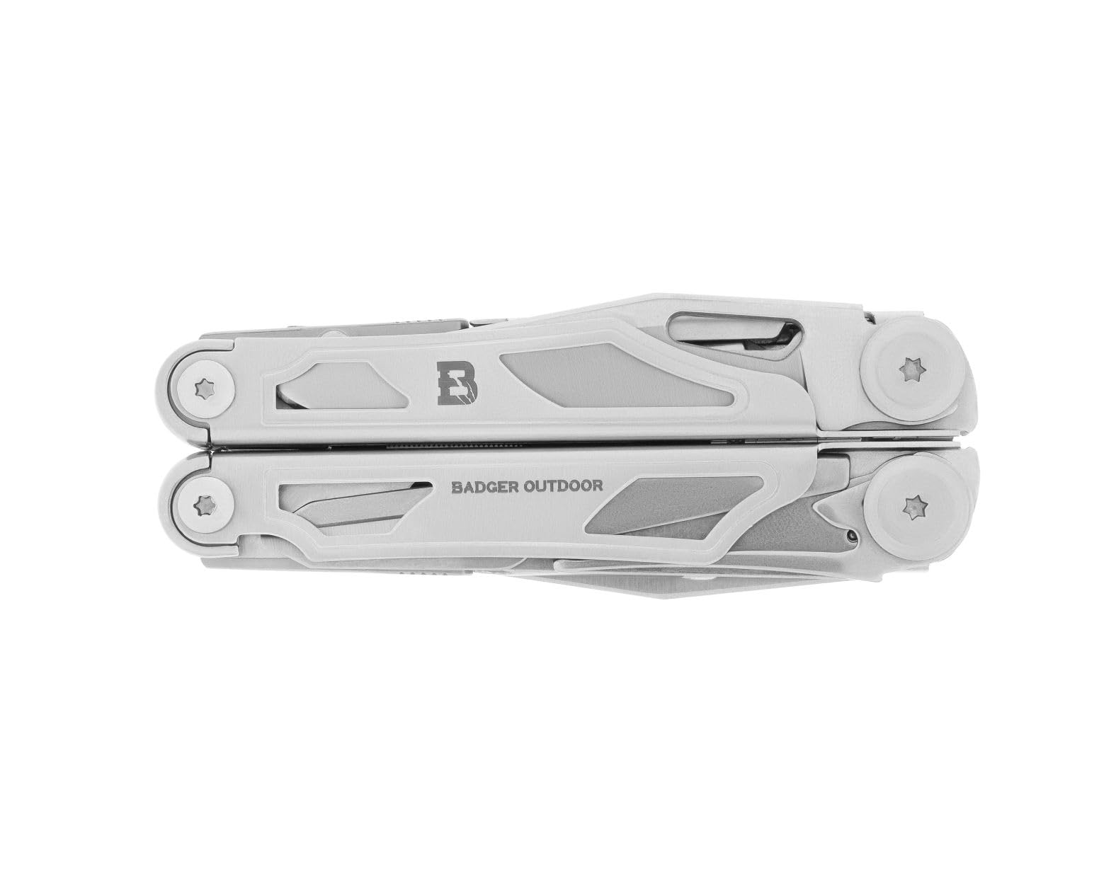 Badger Outdoor Claw Multitool 20 in 1, Edelstahl 420, zwei 7Cr17-Klingen, Kombizange, Schere, Feile, kompatibel mit T144D/T111C Sägeblättern, Bit-Aufnahme, Nylonholster und Clip, vielseitiges EDC