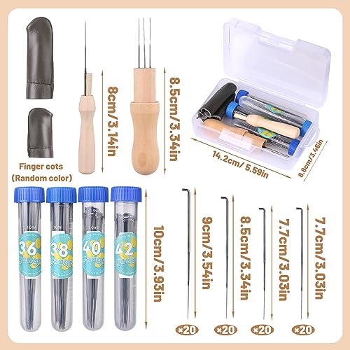 Image of 82PCS Needle Felting Tools, Needle Felting Needles, 4 Sizes Felting Needles with Needle Bottle Felting Tool Holders, Complete Needle Felting Supplies for Beginner Professional (Pack of 2)