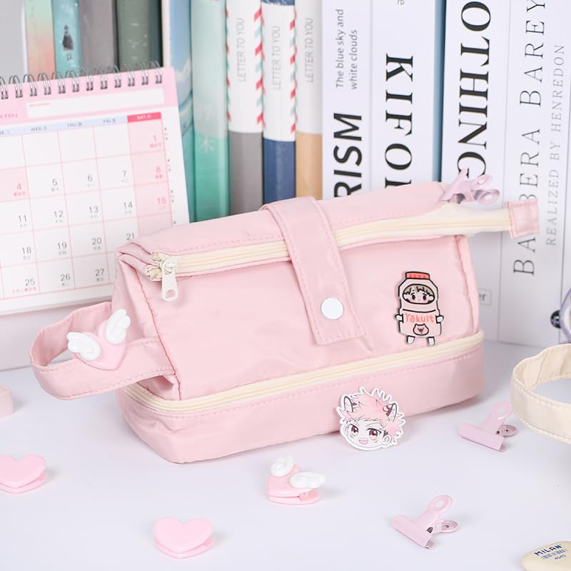 Image of Storio Pencil Box Pouch for School Kids Girls & Boys Aesthetic | Cute Stationary Compass Box Case Organiser | Color As per Availability