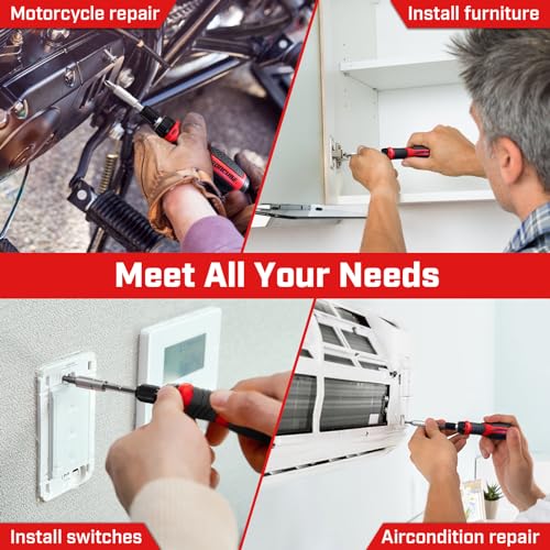 IRONCUBE Multi Ratcheting Screwdriver Set: 21 in 1 Magnetic Multiple bits Suitable for Everyday Household Use thumbnail 6