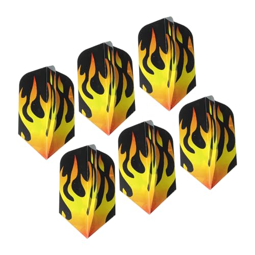 M METERXITY 6 Pack Slim Dart Flights - PET Dart Accessories, Apply to Darts Game/Party/Entertainment (Black Yellow)