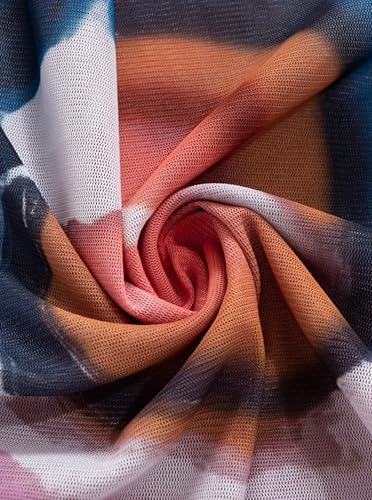 Remidoo Women's Sexy Sheer Mesh Crop Top Long Sleeve Crewneck See Through T Shirt3