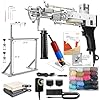 Rug Tufting Gun Starter Kit with Frame & Carpet Trimmer & Yarn, Carpet Making Kit with Tufting Frame Tufting Supplies with Primary Tufting Cloth, Rug Gun Machine Starter Kit with Rug Shaver(Black)