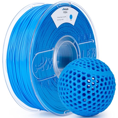 Image of Amolen Rebound PEBA 90A Flexible Filament, 1.75mm 3D Printer Filament, 78% Energy Return & 20% Lighter, High-Speed Printing Lightweight for Sports & Robotics, Drones & Functional Prototypes, Blue 1kg