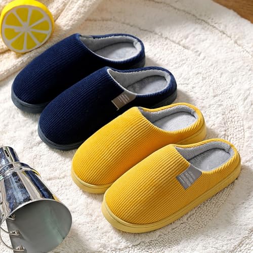 House Slippers for Women Warm Plush Non Slip Quiet Slippers Cozy Bedroom Shoes Solid Color Couples Winter House Shoes3