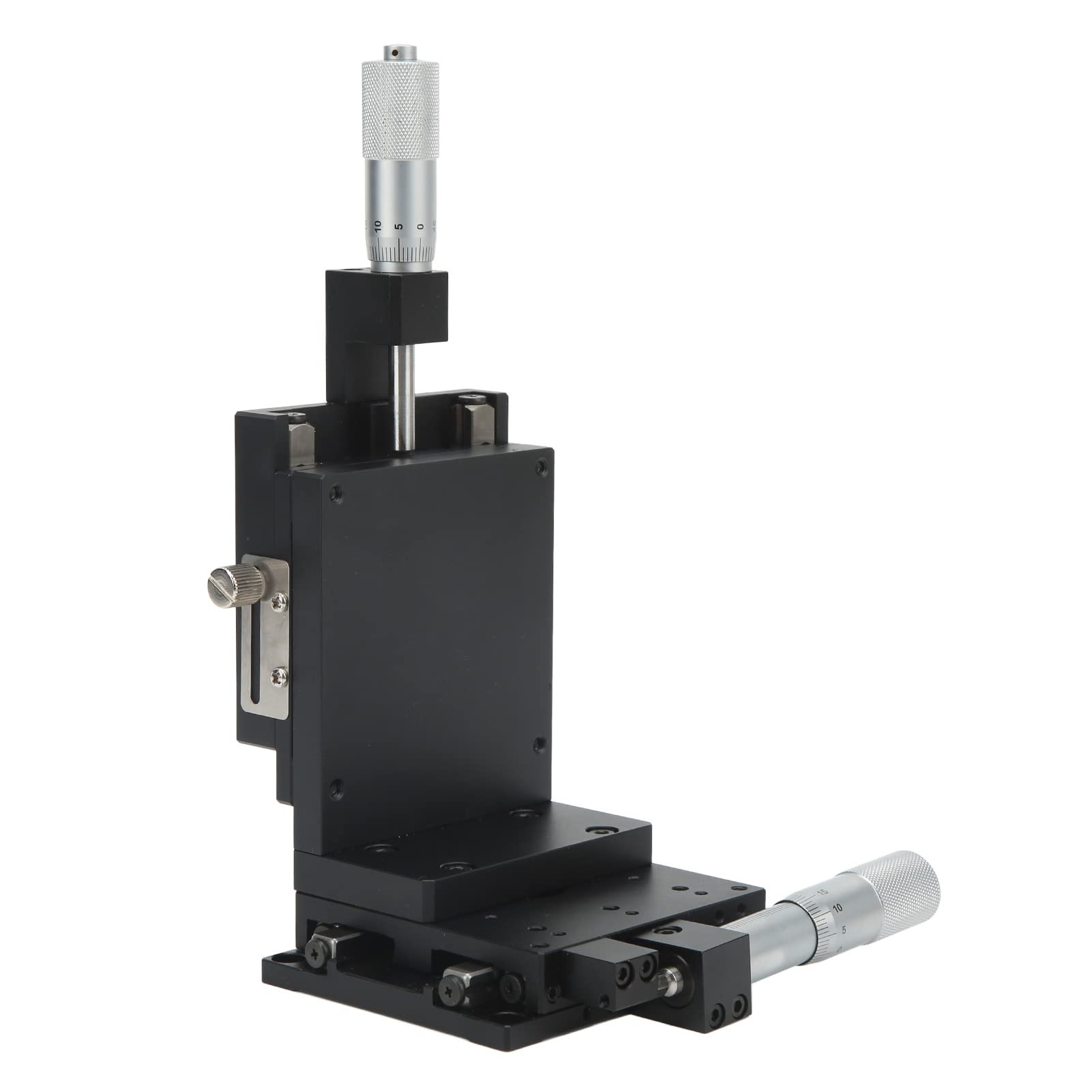 Fafeicy Mesa Deslizante Manual de Micrómetro de Aleación de Aluminio de Etapa Lineal XZ 80 X 80 Mm Precisión de 0,01 Mm de ± 12,5 para Instrumentos ópticos Posicionamiento de Laboratorio