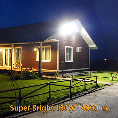 150W LED Flood Light Outdoor , 14500lm 6000K Super Bright Yard Security Lights IP66 Waterproof Outdoor Work Lights,OSRAM LED Chips, Adjustable Heads, Great for Garden,Yard, Parking Lot（Updated） - Thumbnail 4