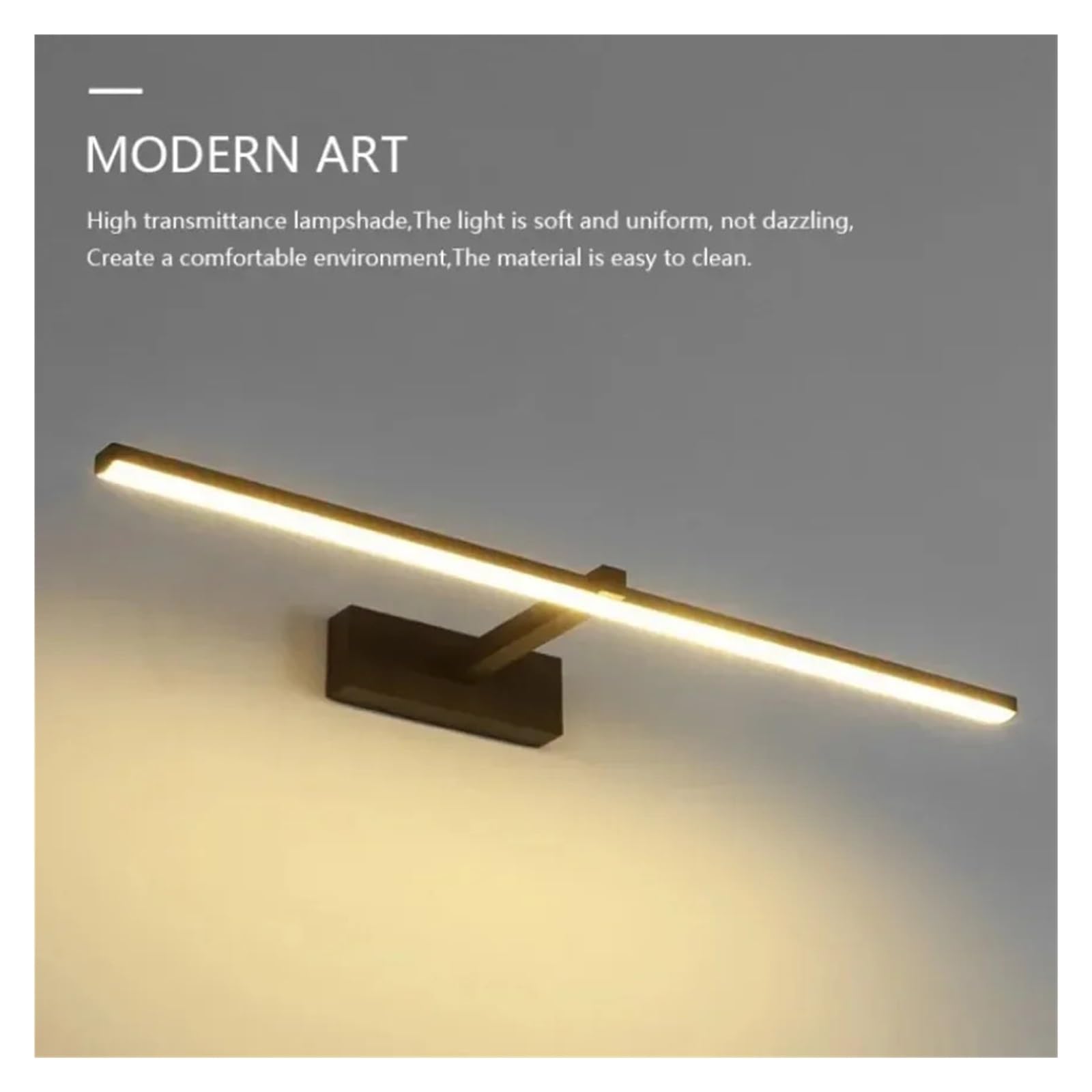 Elegante Lampada da Parete a LED da 100 cm con Specchio, in Alluminio, per Bagno, con Luce Calda e Atmosfera Accogliente. Elegante complemento d'arredo per Esposizione di opere d'a