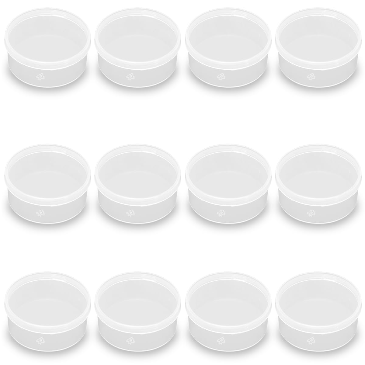 50 Petits Pots En Plastique Avec Couvercles – Idéal Pour Rangement Films, Bijoux, Washi – Mini Boîtes Rondes Transparentes