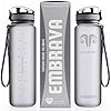 Embrava Best Sports Water Bottle - 32oz Large - Fast Flow, Flip Top Leak Proof Lid w/One Click Open - Non-Toxic BPA Free & Eco-Friendly Plastic - For Men & Women