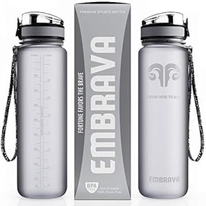 Embrava-Best-Sports-Water-Bottle-32oz-Large-Fast-Flow-Flip-Top-Leak-Proof-Lid-w-One-Click-Open-Non-Toxic-BPA-Free-Eco-Friendly-Tritan-Co-Polyester-Plastic Embrava Best Sports Water Bottle - 32oz Large - Fast Flow, Flip Top Leak Proof Lid w/One Click Open - Non-Toxic BPA Free & Eco-Friendly Plastic - For Men & Women