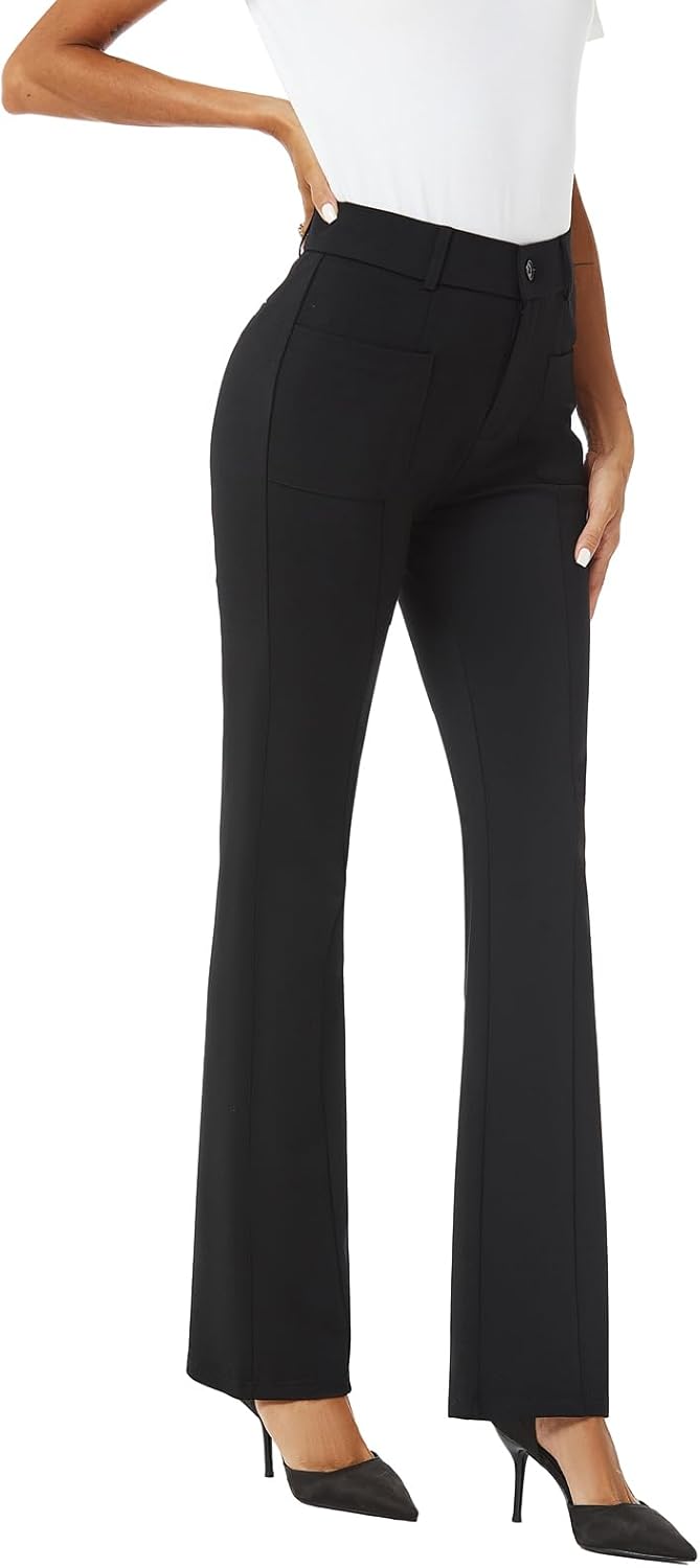 iChosy Women's High Waist Stretchy Bootcut Dress Work Slacks Pants with Pockets - Image 7