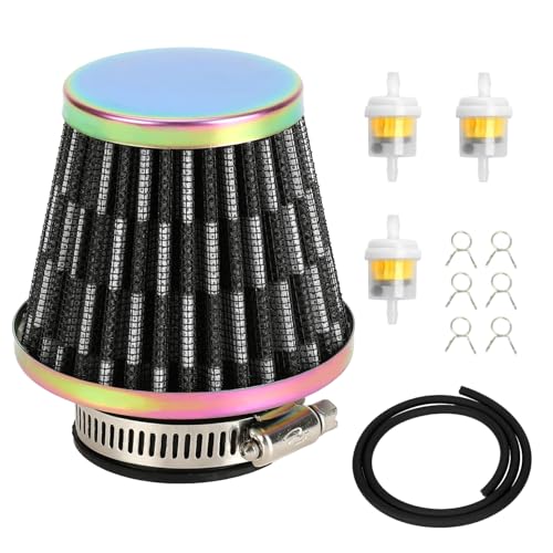 Image of EOPOAYI 38mm (1-1 /2 inch) Air Filter Compatible with GY6 50cc 125cc 150cc 139QMB Taotao Scooter Moped VIP Thunder ATM Pony50 Baja Jonway Roketa ATV Quad 4 Wheeler Go Kart Pit Dirt Bike Parts Rainbow