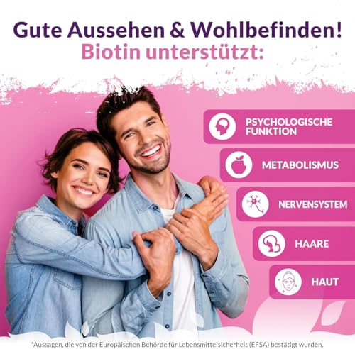 Foto von Biotin hochdosiert 10.000 mcg - 365 Vegane Tabletten - Für Haarwuchs, Haut & Nägel - Volle Jahresversorgung - Nahrungsergänzungsmittel von Nu U Nutrition