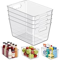 KJIXYUNG Kühlschrank Organizer Set, Küchen Organizer, Aufbewahrung Boxen für den Einsatz in Kühlschränken, Küchen, Schränken und Schubladen BPA frei (4 Stück, L(30x20x15CM))