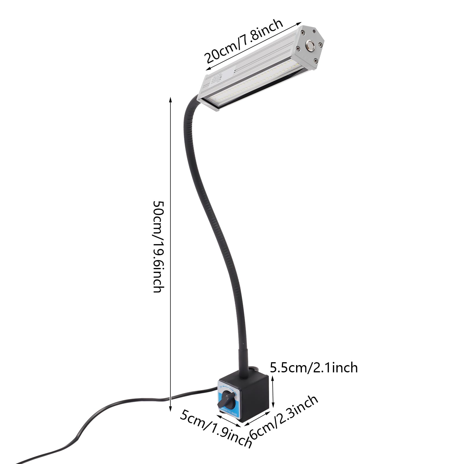10 W LED lampa do maszyny CNC Magnetyczne światło robocze elastyczne światło tokarka z magnetyczną nóżką LED światło łabędzia szyja magnetyczne oświetlenie przemysłowe wysoka wodoszczelność