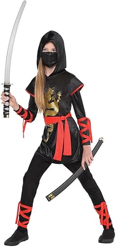 Miniatura 1 de Amscan Ultimate Ninja Halloween Costume for Girls with Leggings Belt and Mask