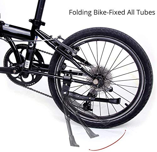 icefox Fahrradständer, cavalletto Laterale Regolabile, Universale, con Piedini Antiscivolo in Gomma, Lega di Alluminio per Mountain Bike, Bici da Corsa, Biciclette Pieghevoli. Unisex Adulto, Nero, 1 Sport e tempo libero