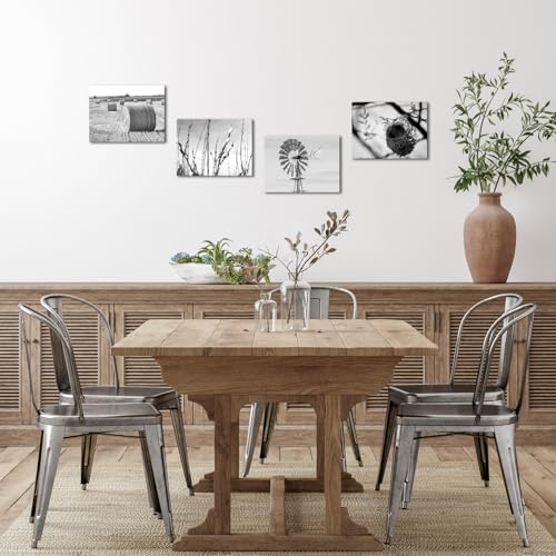 Nachic-Wall-4-Piece-Wall-Art-Black-and-White-Texas-Countryside-Scenic-Pictures-Hay-Bales-Cotton-Field-Windmill-Birds-Nest-Canvas-Art-Painting-for-Farmhouse-Wall-Decor Nachic Wall 4 Piece Wall Art Black and White Texas Countryside Scenic Pictures Hay Bales Cotton Field Windmill Birds Nest Canvas Art Painting for Farmhouse Wall Decor