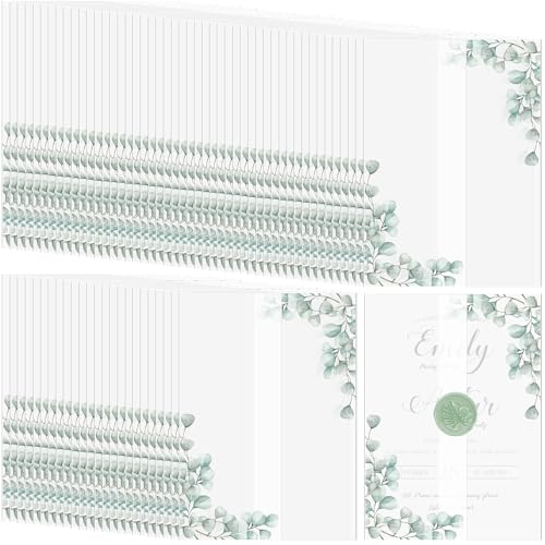 Outus 100 Pcs Wedding Vellum Jackets for 5x7 Invitations, Pre
