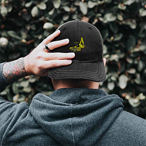 Speedy Pros Baseball Cap Backhoe Excavator Embroidery Cotton Soft Mesh Cap Snapback Brown Khaki Design Only #TOP23