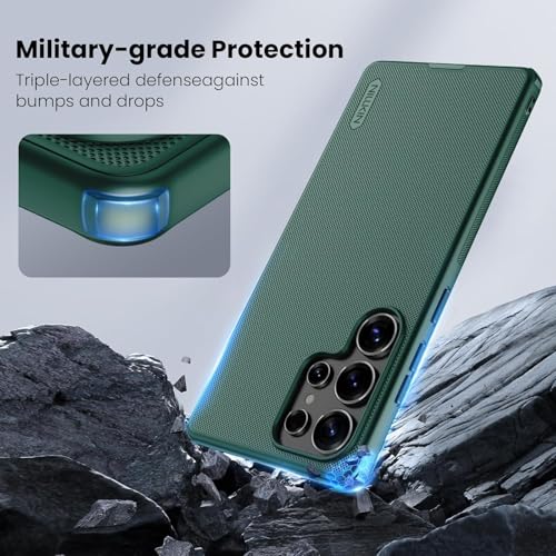 Image of Nilkin Slim Matte Series case for Samsung Galaxy S25 Ultra (S25-ultra), Shockproof and Scratch-Resistant, Lightweight Case for (S25Ultra) Black (Green, S25 Ultra)