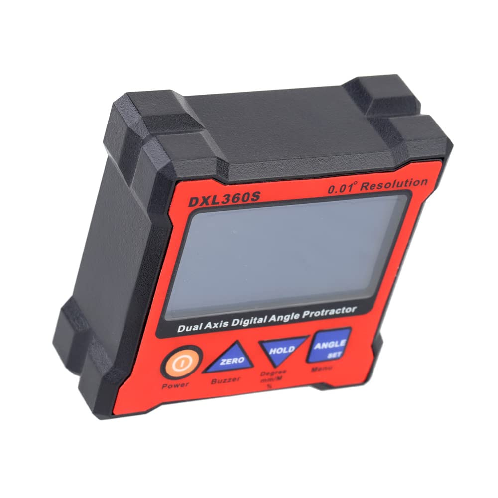 LANRU DXL360S Dual Axis Digital Angle Protractor with 5 Side Magnetic Base High-Precision Dual-axis Digital Display Level Gauge 100-240V 50-60Hz