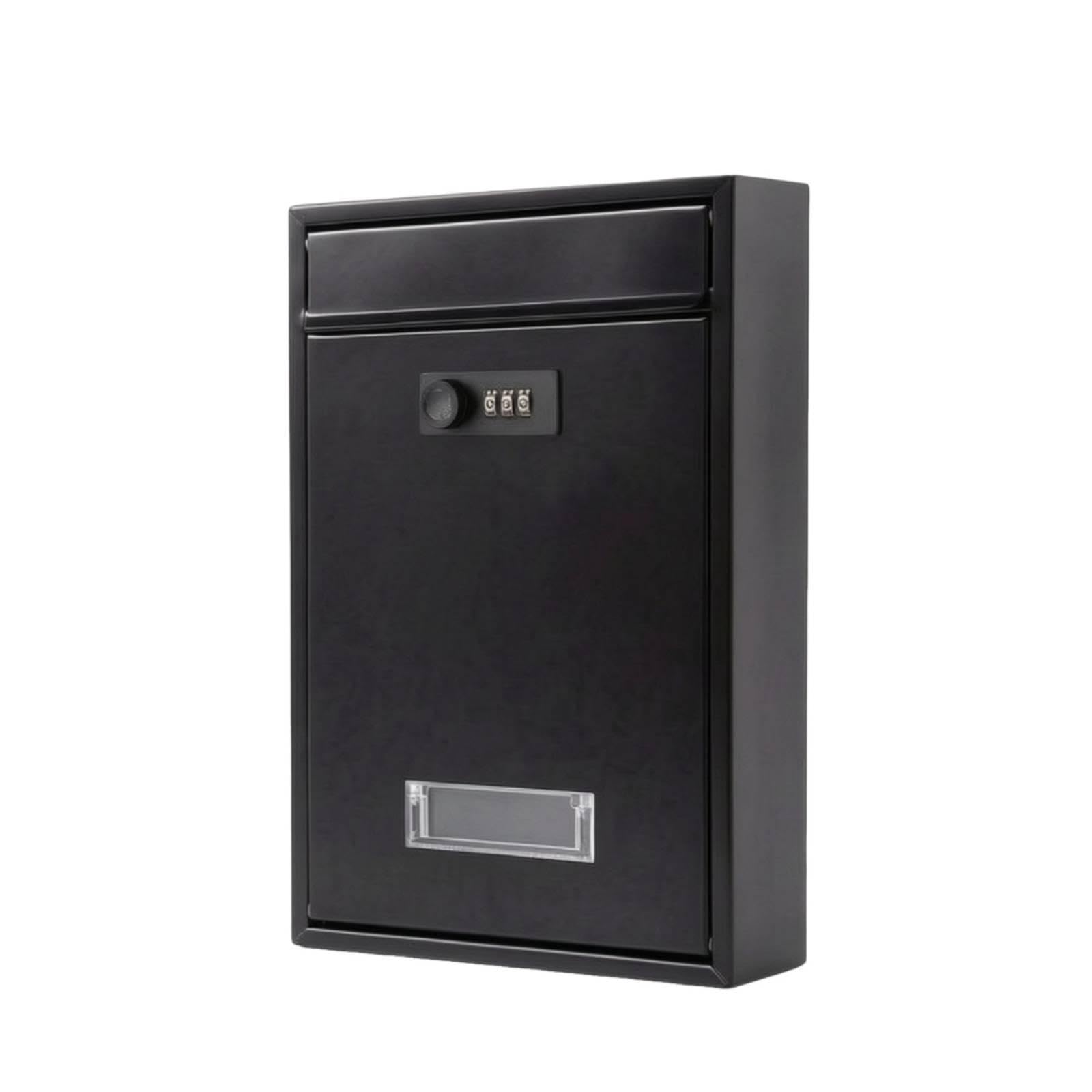 Wall-Mounted Mailbox with Combination Lock Outdoor Mailbox with Combination Lock Black Letterbox for Homeowners, Residents, Porch, Apartment Entryway-image-7
