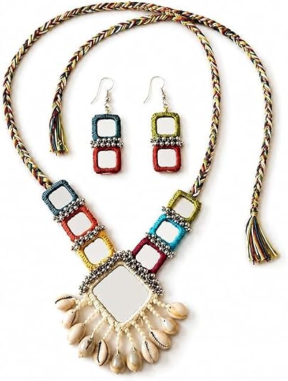 Custom Shell Book Boxes Amazon.com: Kutchi Mirror Work Necklace Set with Earrings, Handmade ...