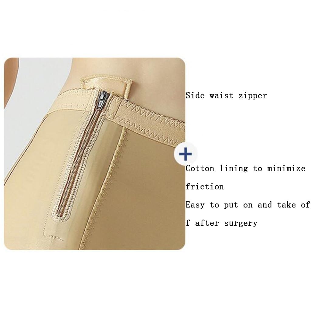 Faja Moldeadora de piernas y Cintura Alta para Mujer, para liposucción, Soporte posparto, Moldeadora Corporal con Cremallera y Entrepierna Abierta.