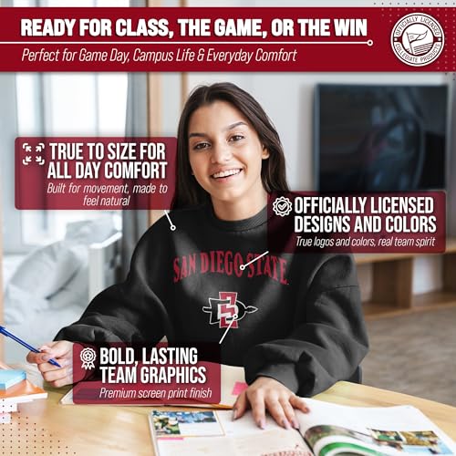 Image of NCAA College Sweatshirt Fleece Crewneck Pullover for Men and Women | Officially licensed NCAA college gameday crewneck pullover - 9 oz fleece lined sweatshirt with arch and logo design