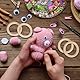 RosewineC 10 Stück Baby Holzringe Zum Basteln, 70mm Baby Kinderkrankheiten Ring Wood Teether Zahnen Ringe für Babys Kinderpflege, Holz Armband DIY Handwerk