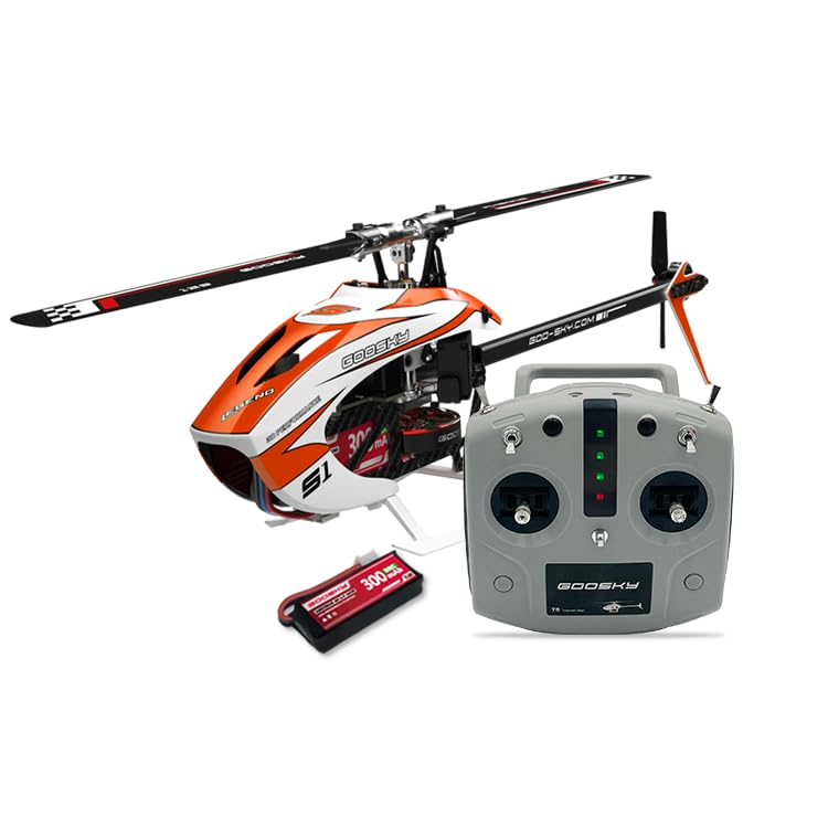 GOOSKY S1 RC Helicopter for Adults, Dual Brushless Direct Drive RC Helicopter with Carbon Fiber Frame, GTS Flight Control, APP Configurable, 3D Stunt Aircraft Model Toy Gift (RTF Version)