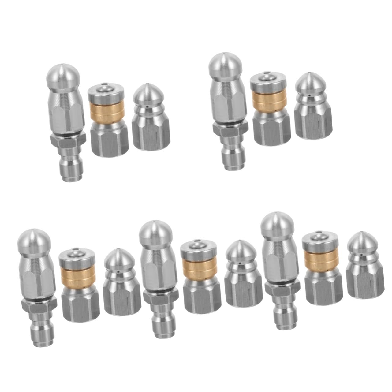 Sosoport Lot De 5 Buses Haute Pression En Acier Inoxydable Faciles À Installer Pour Nettoyeur Haute Pression Domestique 3 Pièces X 5
