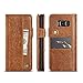 Produktbild JINXIUCASE Einfacher Geschäfts-Schlag-PU-Leder-Geldbörsen-Beutel-Abdeckungs-voller Körper-Schutz-Kasten für Samsungs-Galaxie S8 (Color : Brown)