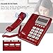 Wired Corded Telephone, Home Hotel Corded Telephone, Desktop Phone Office Landline Fixed Telephone, Caller ID Display/Redial Function/Flash Function