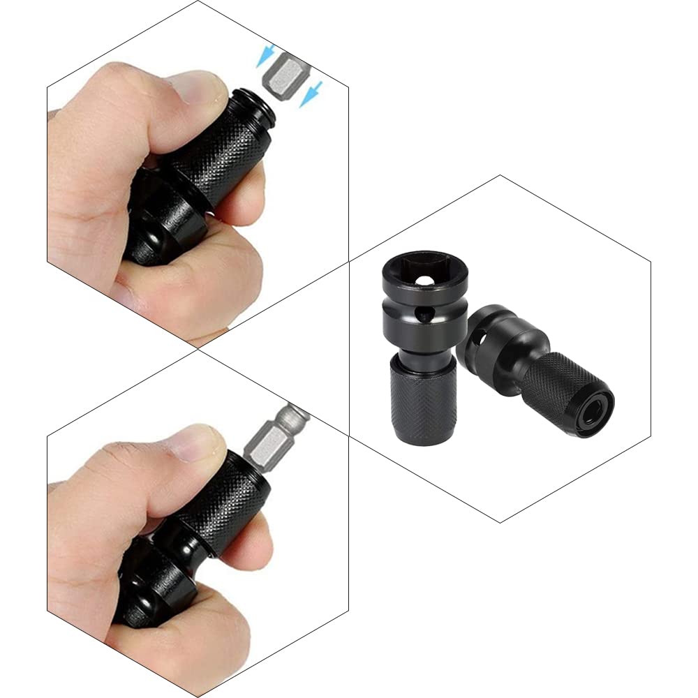 Auniwaig Juego De Adaptadores De Enchufe De Impacto, Extensión De Enchufe De Destornillador De Impacto De