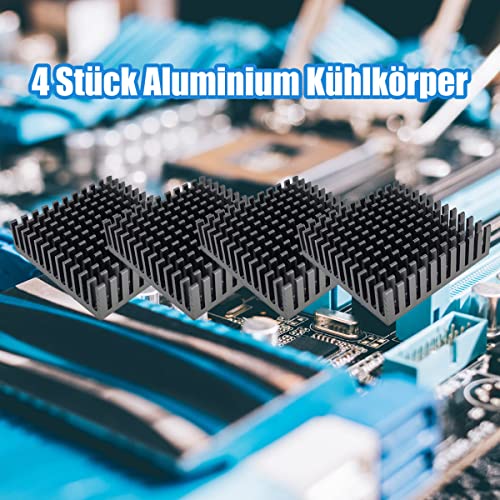TAKUZA Pack of 4 aluminium heat sinks, black - Image 4