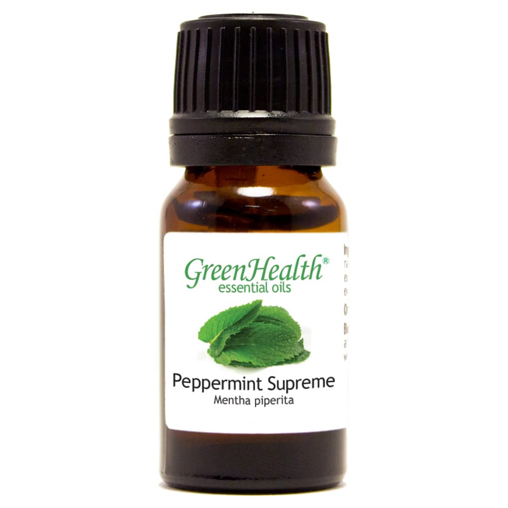 GreenHealth Peppermint Essential Oil – 100% Pure Mentha Piperita – 10 ml (0.33 fl oz) – Aromatherapy, Diffusers, DIY, Candle Making, Soap Making, Home Fragrance