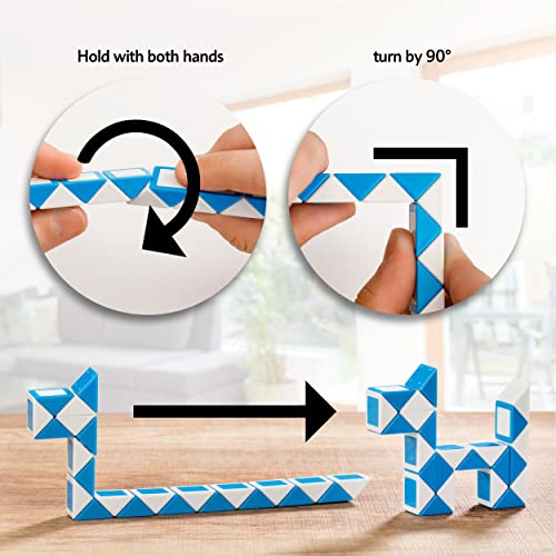 Cubidi® Magic Snake Set 6Pcs - Twist Fidget Snake Toys For Girls, Boys Or Adults - Stress Relief, Anxiety And Autism Toy - Travel Game Gift For Birthday, Easter, Educational Classroom And Party Favors #TOP2